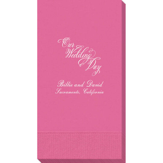 Elegant Our Wedding Day Guest Towels